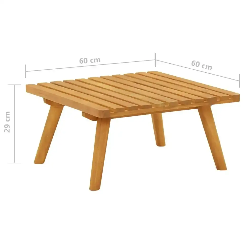 Garden Footstool with Cushion 60x60x29 cm Solid Acacia Wood 46674