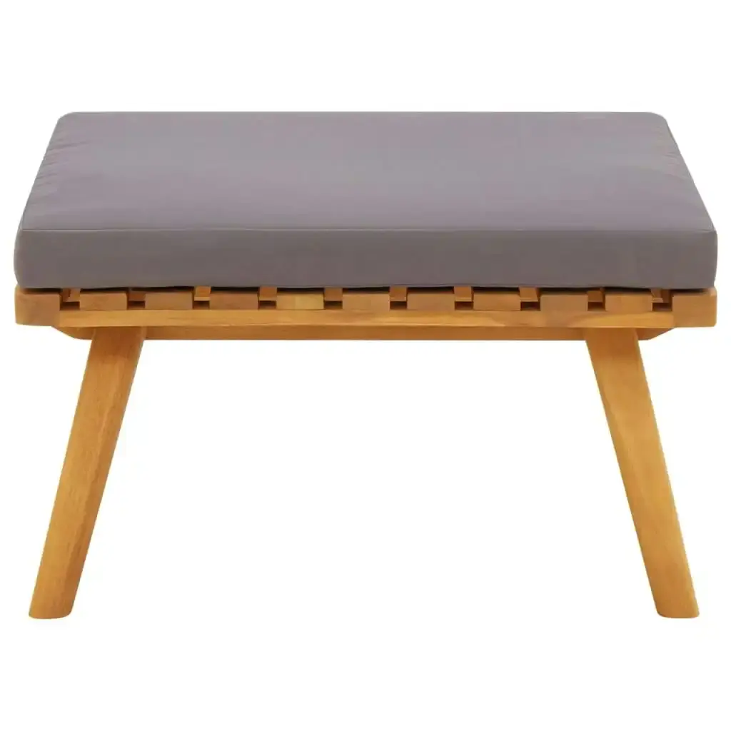 Garden Footstool with Cushion 60x60x29 cm Solid Acacia Wood 46674