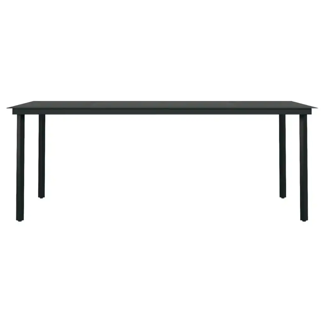 Garden Dining Table Black 200x100x74 cm Steel and Glass 3100107