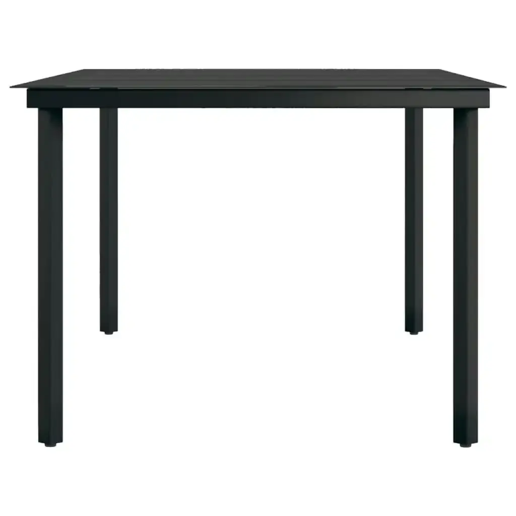 Garden Dining Table Black 200x100x74 cm Steel and Glass 3100107