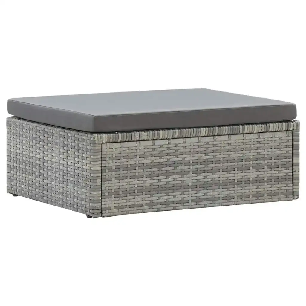 Garden Lounge Bed with Roof Mixed Grey Poly Rattan 46158