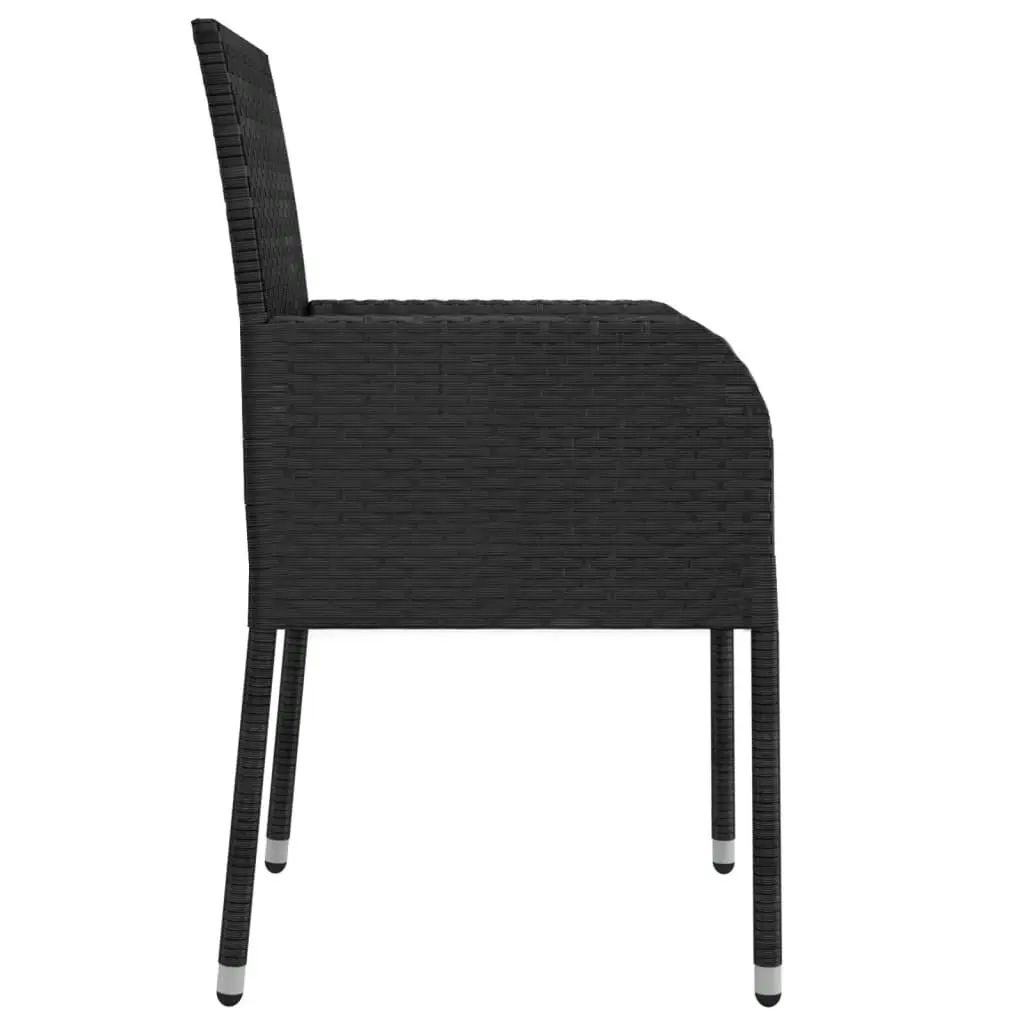 Garden Chairs with Cushions 2 pcs Poly Rattan Black 319885