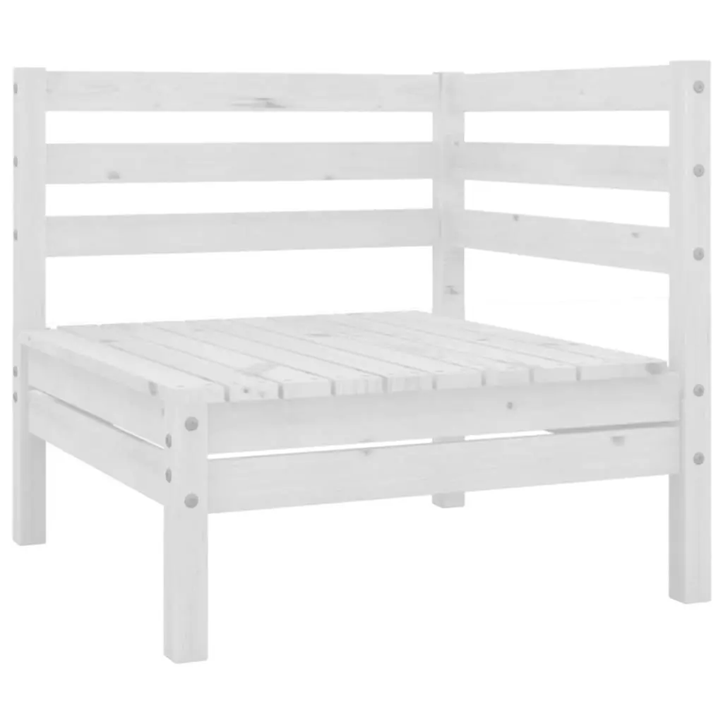 Garden 2-Seater Sofa White Solid Wood Pine 3082388