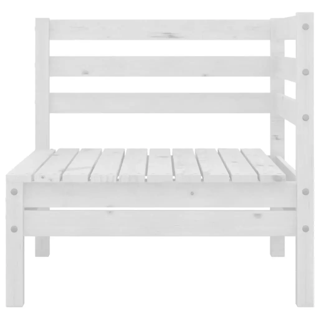 Garden 2-Seater Sofa White Solid Wood Pine 3082388