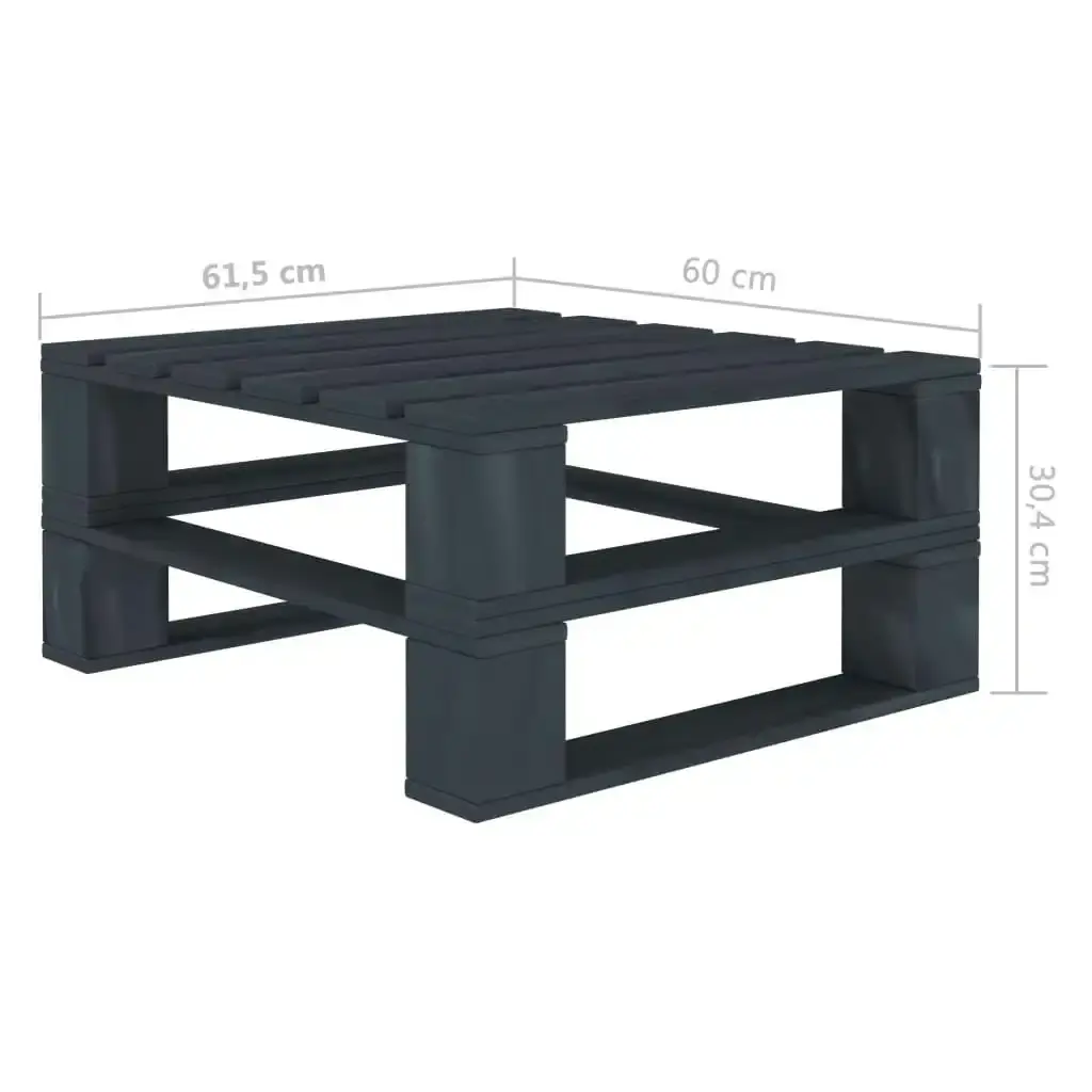 Garden Pallet Table Grey Wood 313577