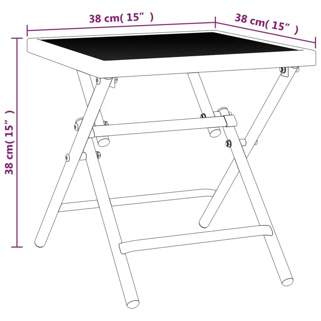 Folding Garden Table Anthracite 38x38x38 cm Steel Mesh 362766