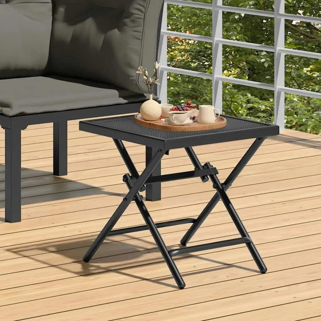 Folding Garden Table Anthracite 38x38x38 cm Steel Mesh 362766