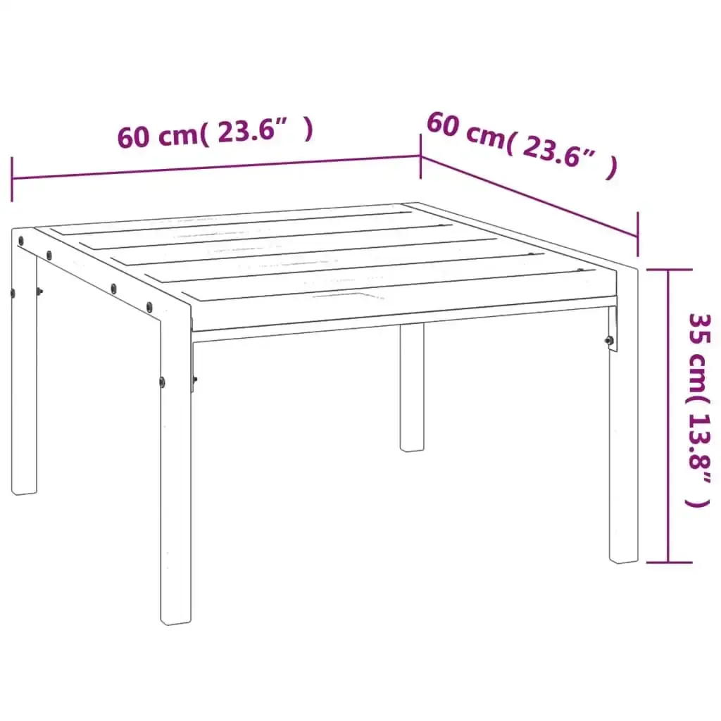 Garden Coffee Table Black 60x60x35 cm Steel 362726