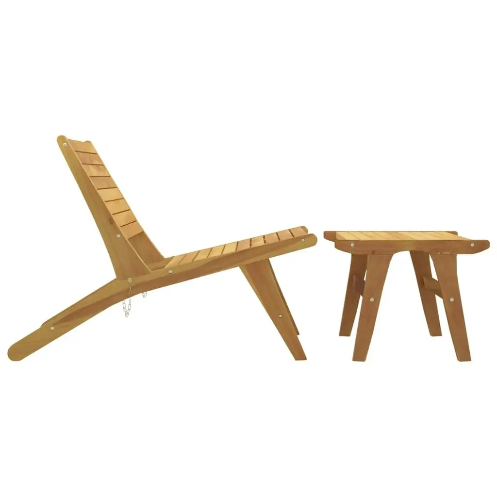 Garden Chair with Footrest Solid Wood Teak 319154