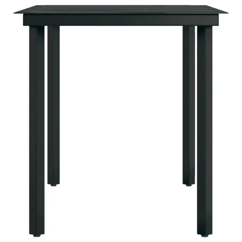 Garden Dining Table Black 140x70x74 cm Steel and Glass 318747