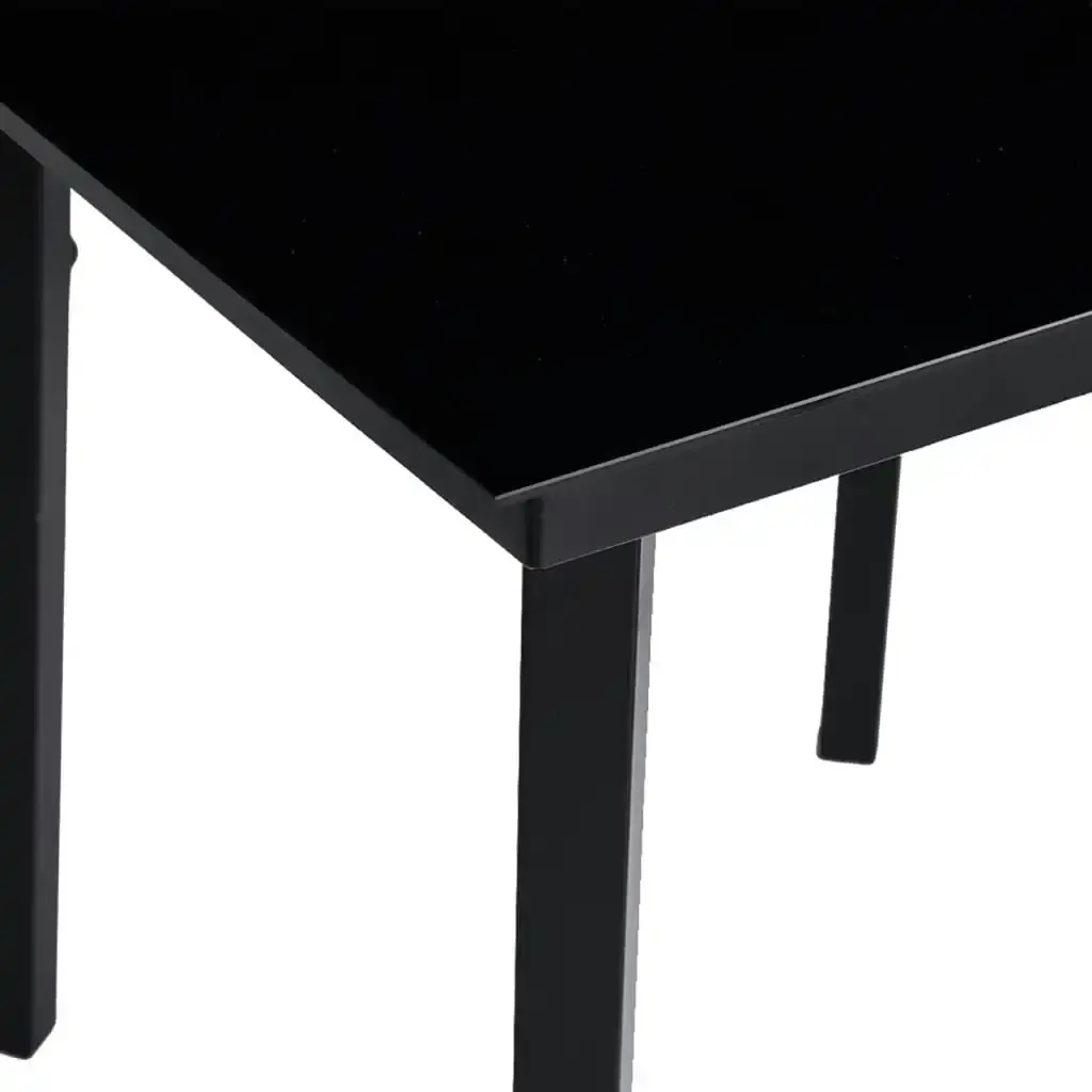 Garden Dining Table Black 140x70x74 cm Steel and Glass 318747