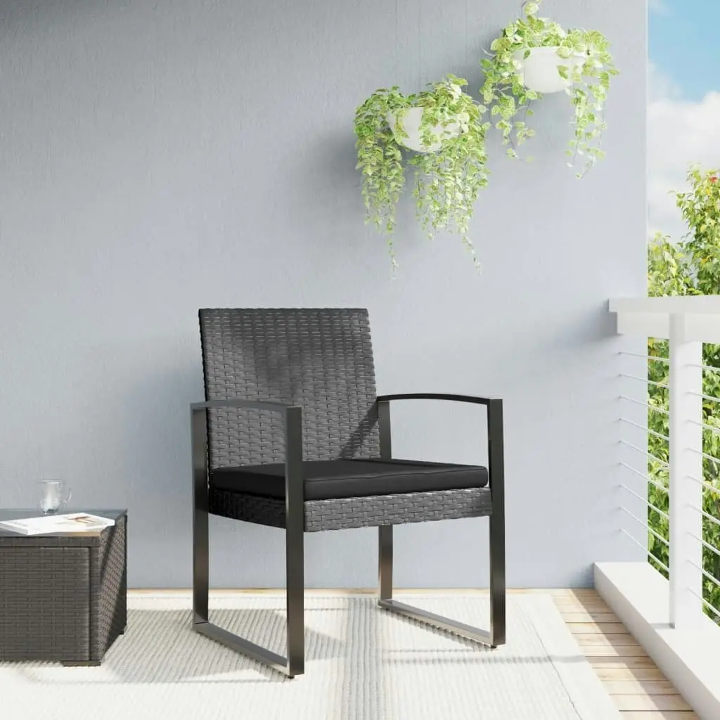 Garden Dining Chairs 2 pcs Dark Grey PP Rattan 360205