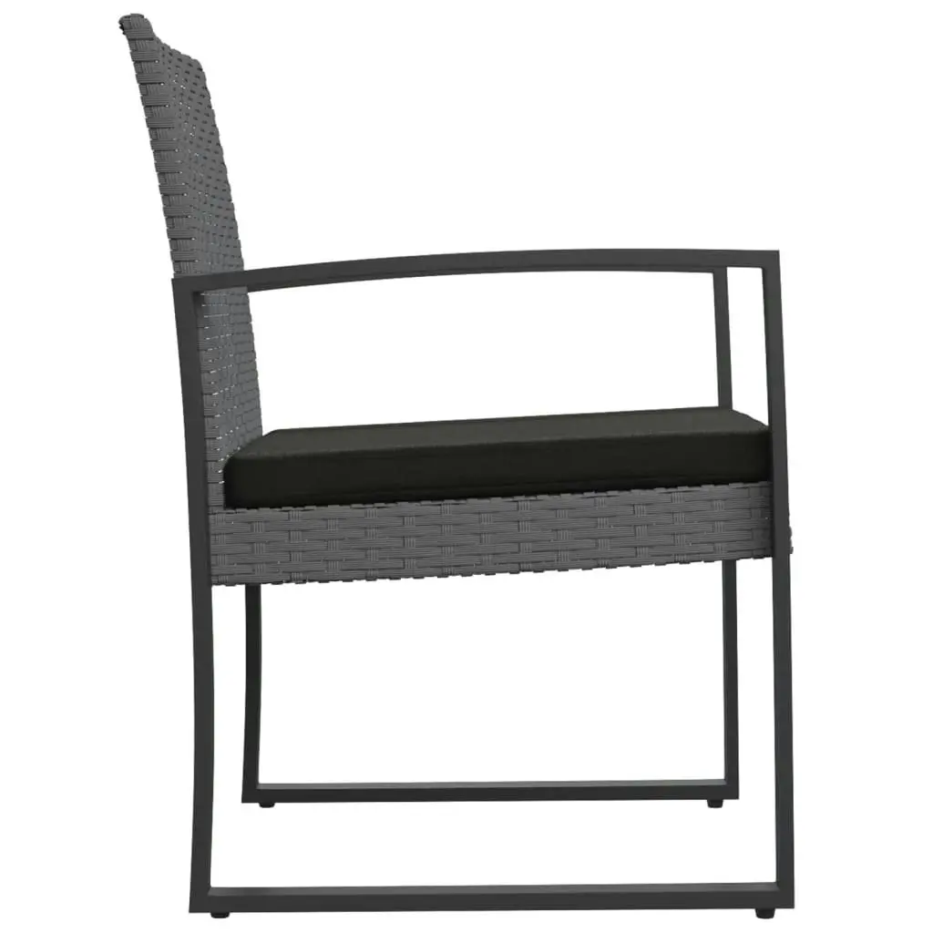 Garden Dining Chairs 2 pcs Dark Grey PP Rattan 360205