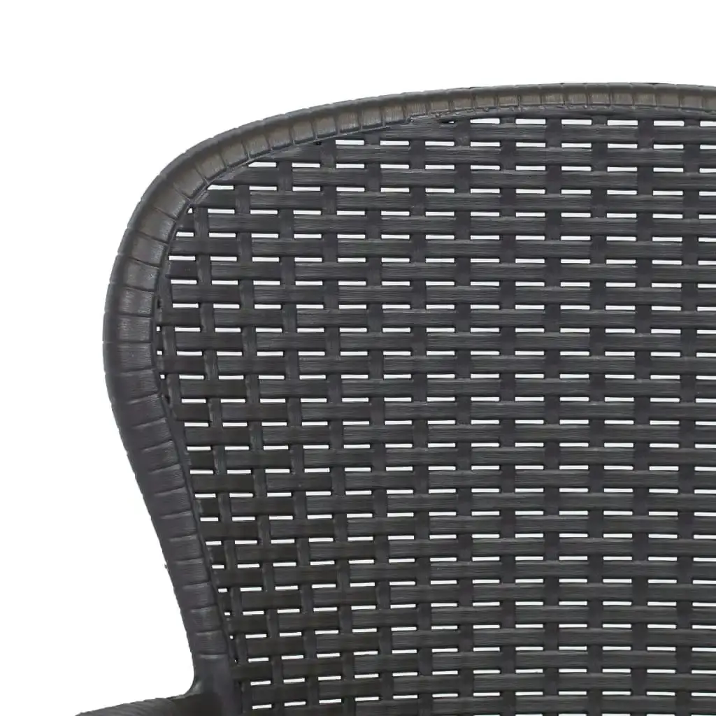 Garden Chair 2 pcs with Cushion Brown Plastic Rattan Look 45600