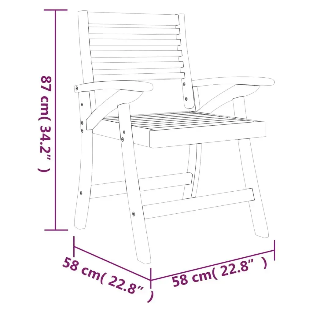 Garden Chairs 4 pcs 58x58x87 cm Solid Wood Acacia 3156868