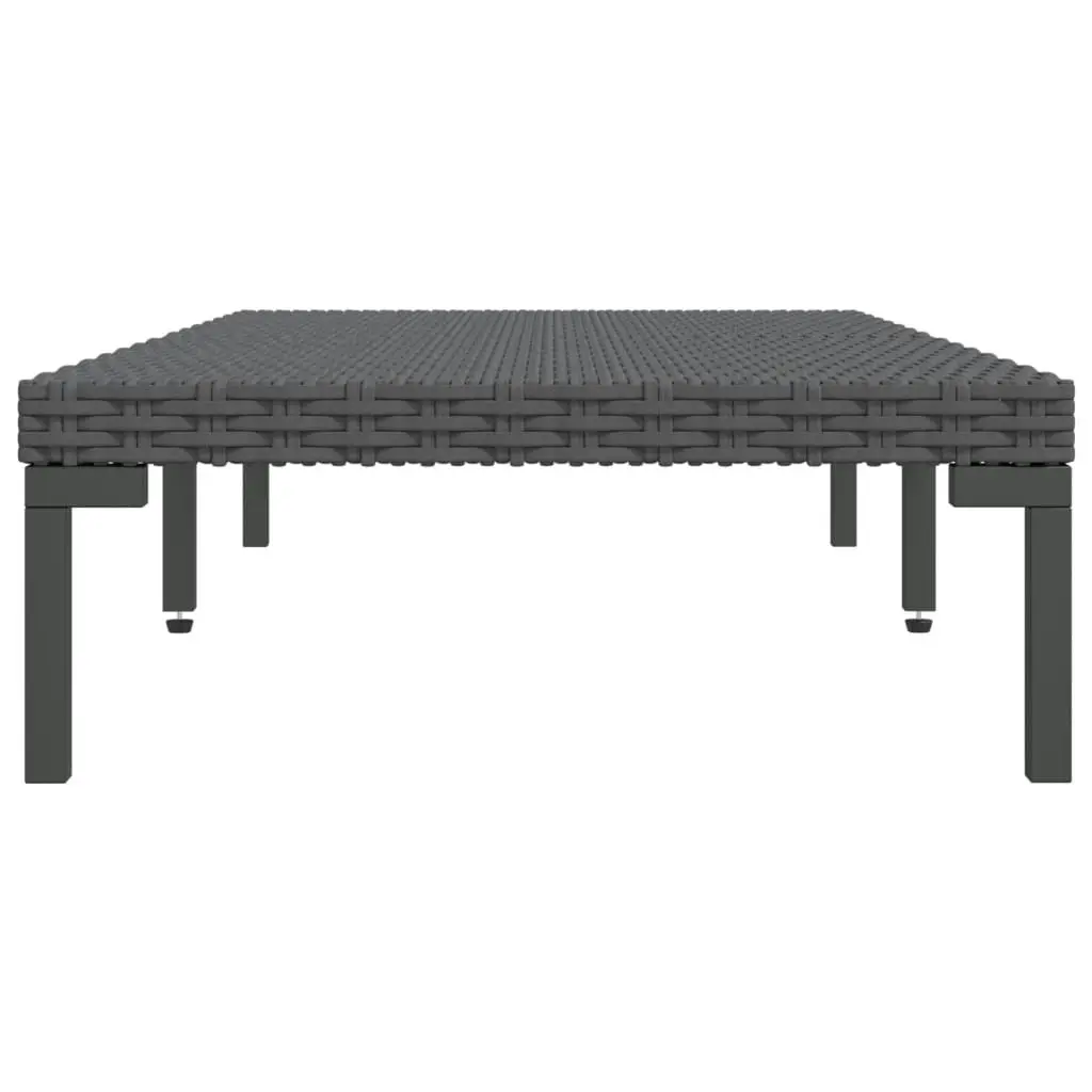 Garden Coffee Table Dark Grey Half Round Poly Rattan 318599