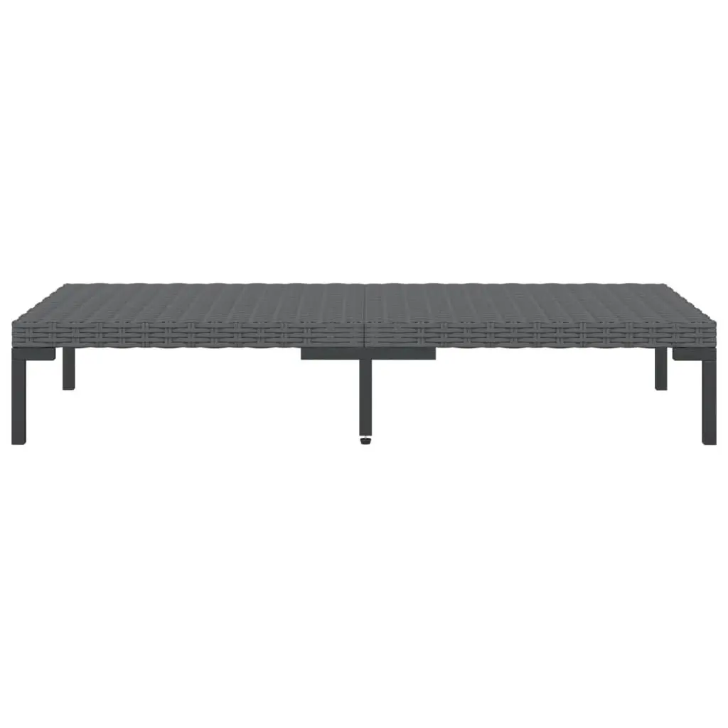 Garden Coffee Table Dark Grey Half Round Poly Rattan 318599