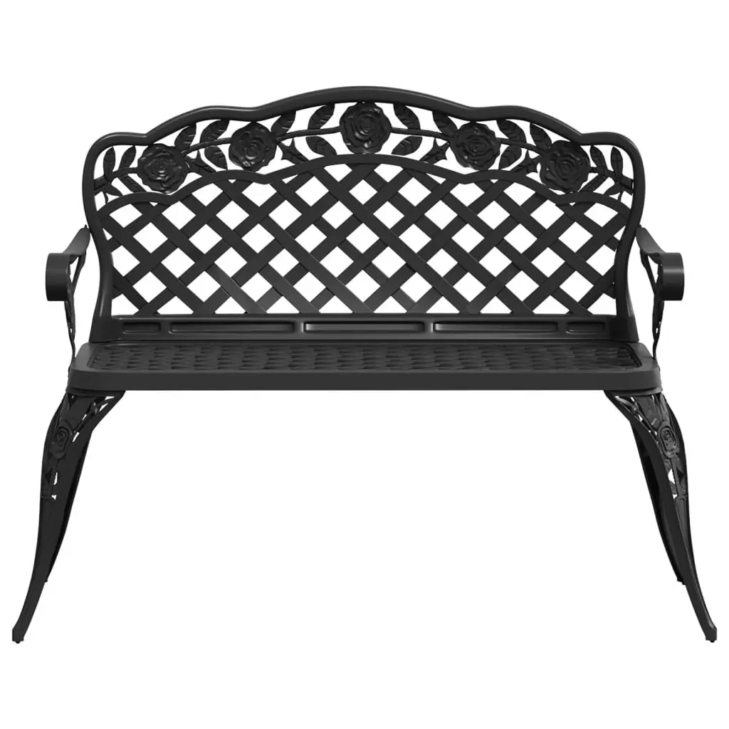 Garden Bench 108 cm Cast Aluminium Black 317744