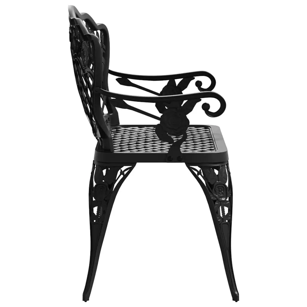 Garden Bench 108 cm Cast Aluminium Black 317744