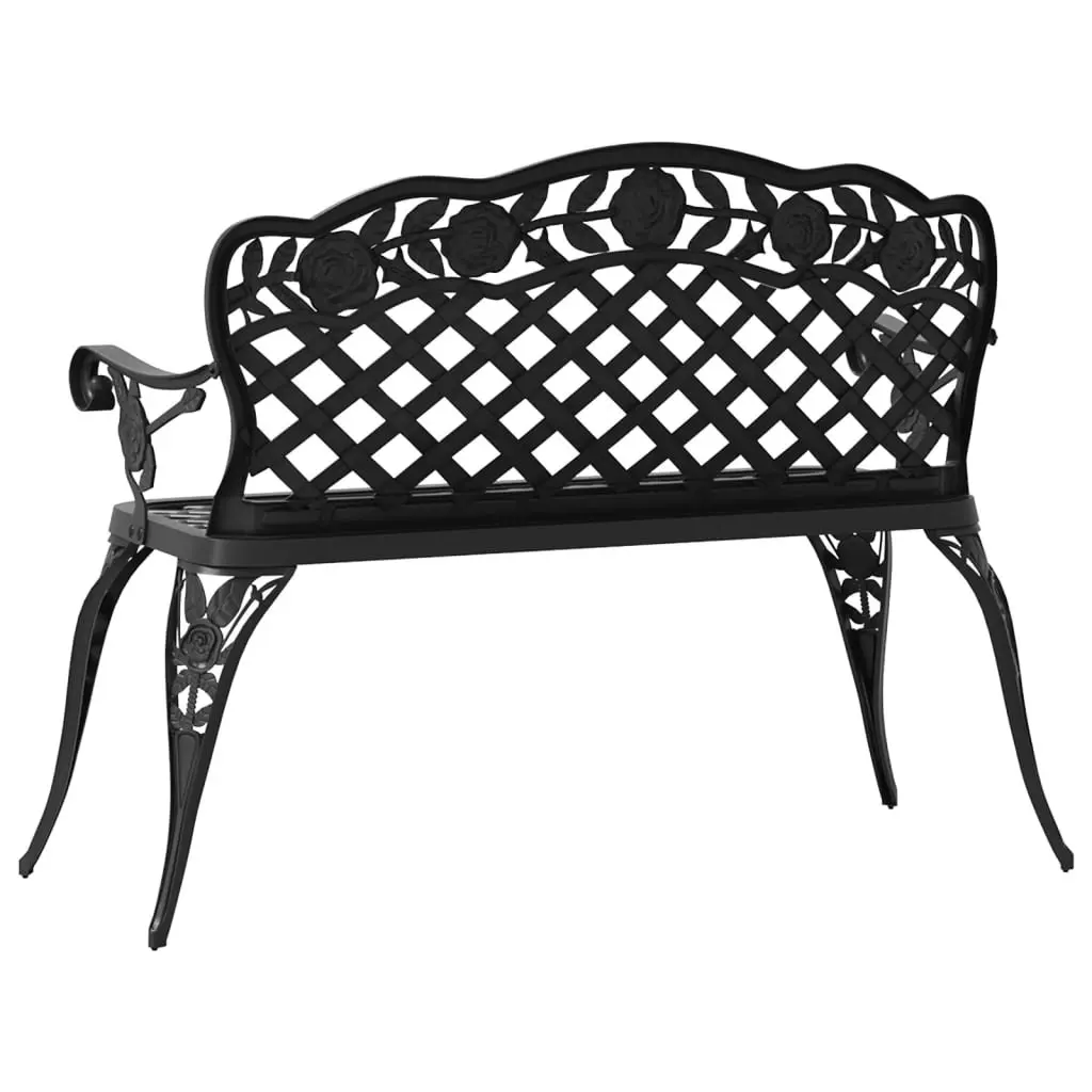 Garden Bench 108 cm Cast Aluminium Black 317744