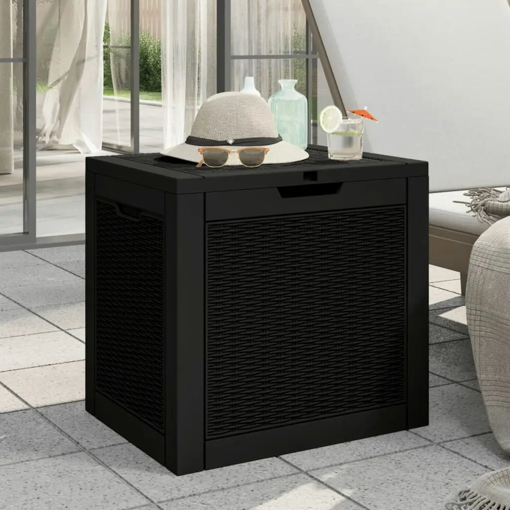 Garden Storage Box Black 55.5x43x53 cm Polypropylene 364178