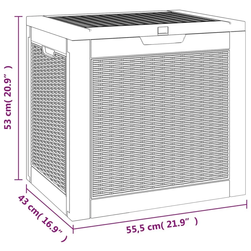 Garden Storage Box Black 55.5x43x53 cm Polypropylene 364178