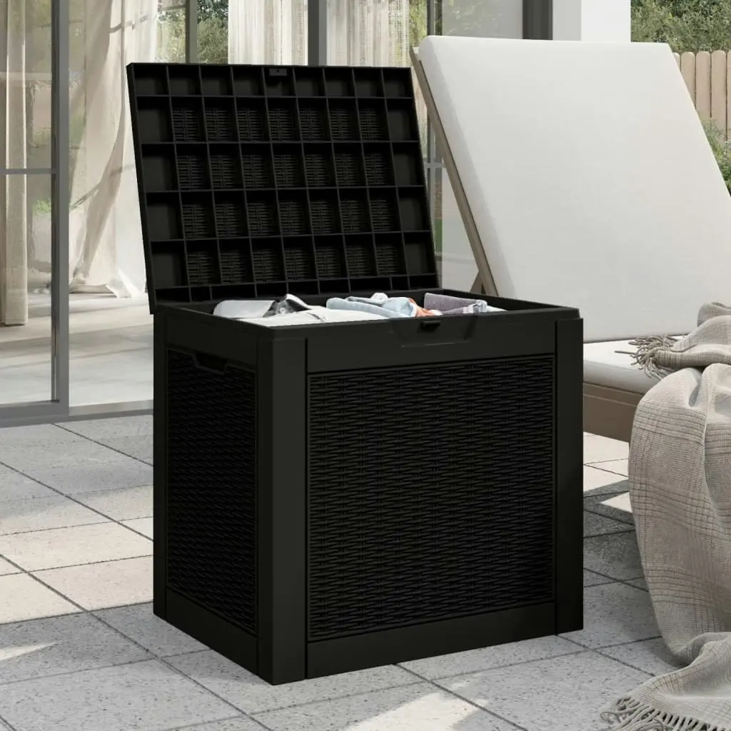 Garden Storage Box Black 55.5x43x53 cm Polypropylene 364178