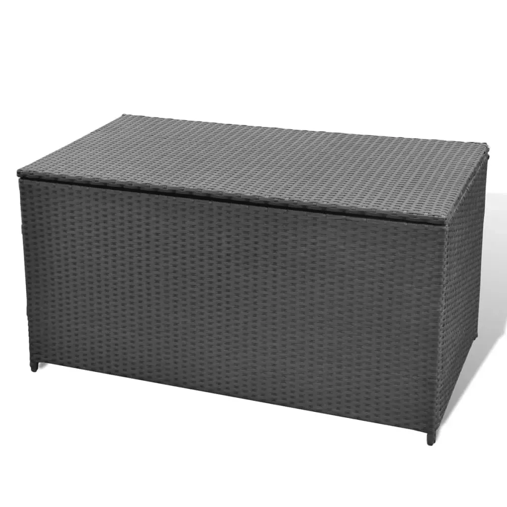 Garden Storage Box Black 120x50x60 cm Poly Rattan 42498