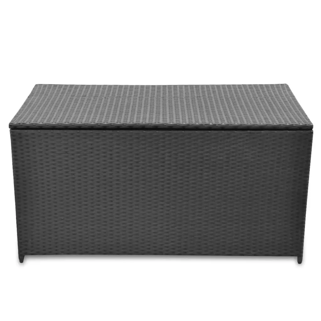 Garden Storage Box Black 120x50x60 cm Poly Rattan 42498