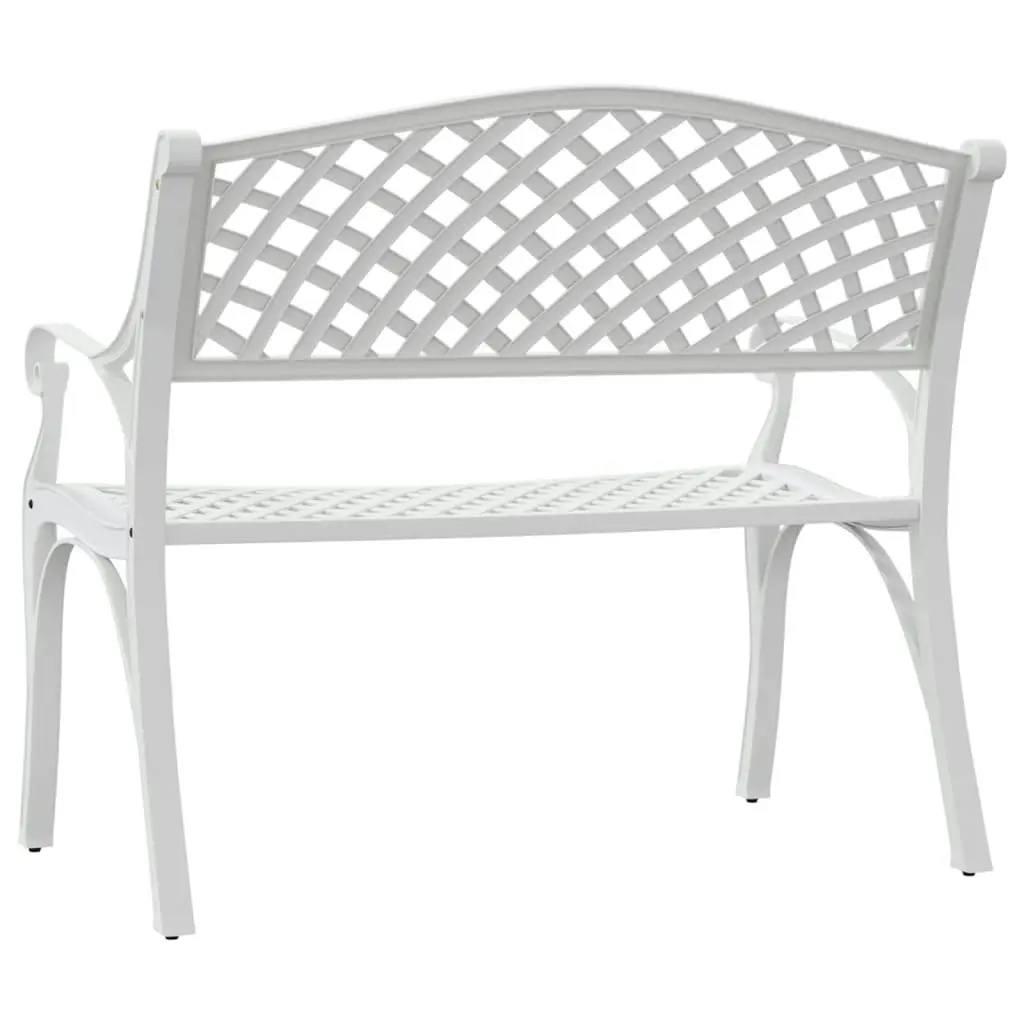 Garden Bench 102 cm Cast Aluminium White 317746