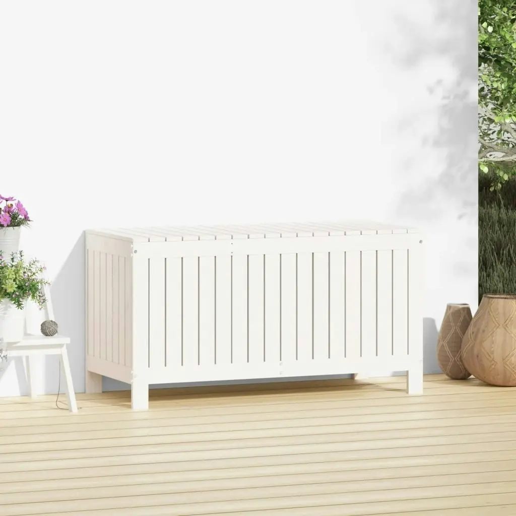 Garden Storage Box White 115x49x60 cm Solid Wood Pine 823837