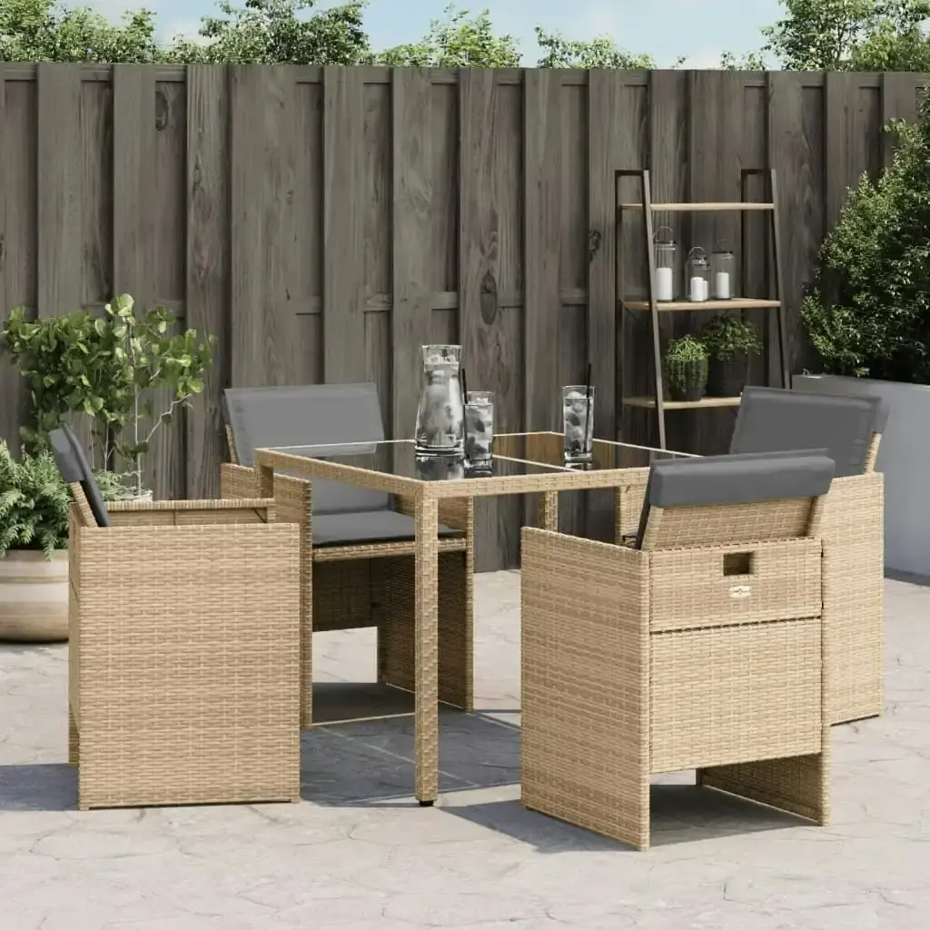 Garden Chairs with Cushions 4 pcs Mix Beige Poly Rattan 364938