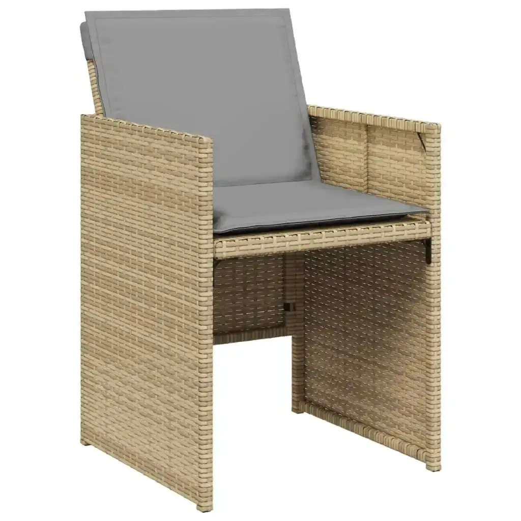 Garden Chairs with Cushions 4 pcs Mix Beige Poly Rattan 364938