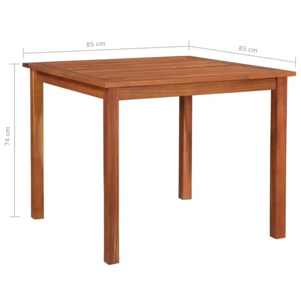 Garden Table 85x85x74 cm Solid Acacia Wood 48606