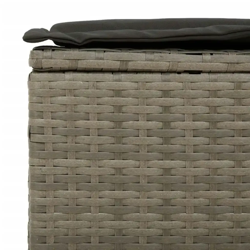 Garden Sofa with Cushions 3-Seater Grey Poly Rattan 365830