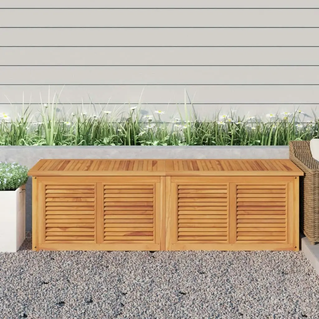 Garden Storage Box with Bag 175x50x53 cm Solid Wood Teak 363273