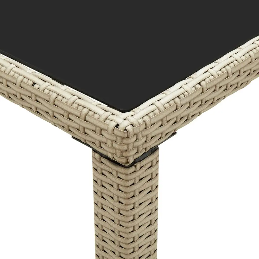 Garden Table Beige 123x60x74 cm Poly Rattan 46449