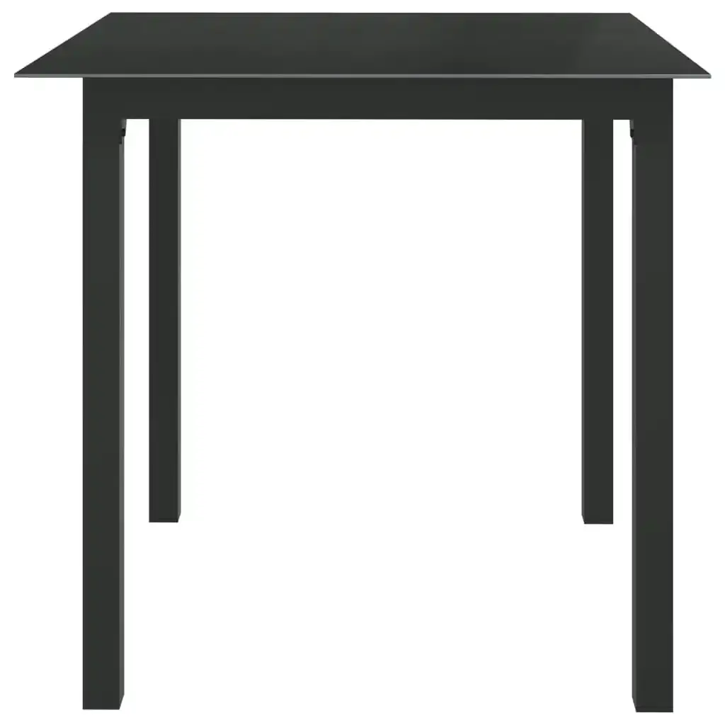 Garden Table Black 80x80x74 cm Aluminium and Glass 312200