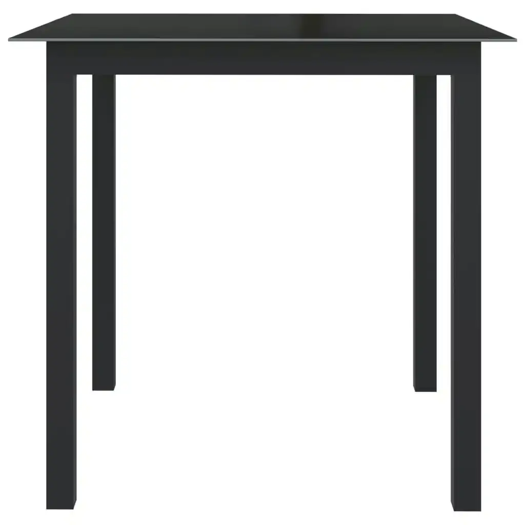 Garden Table Black 80x80x74 cm Aluminium and Glass 312200