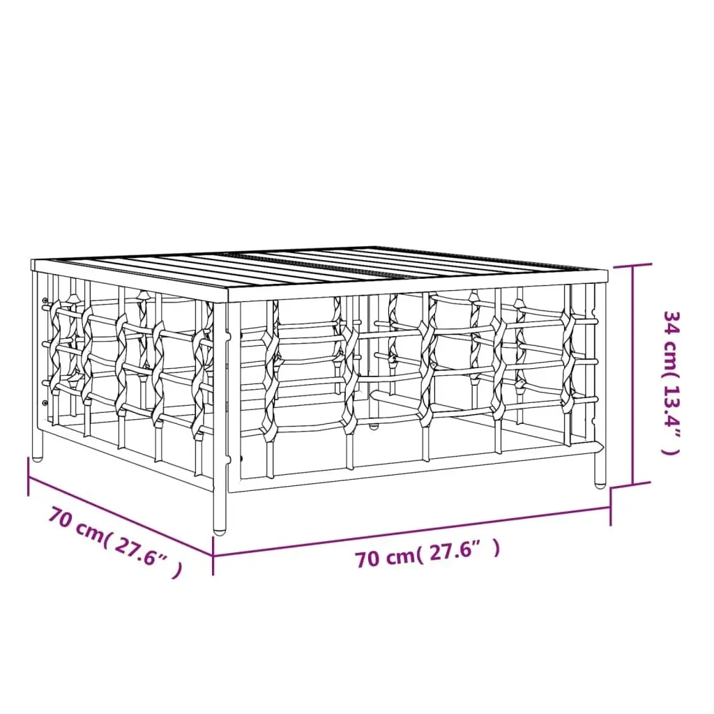 Garden Table Anthracite 70x70x34 cm Poly Rattan 364133