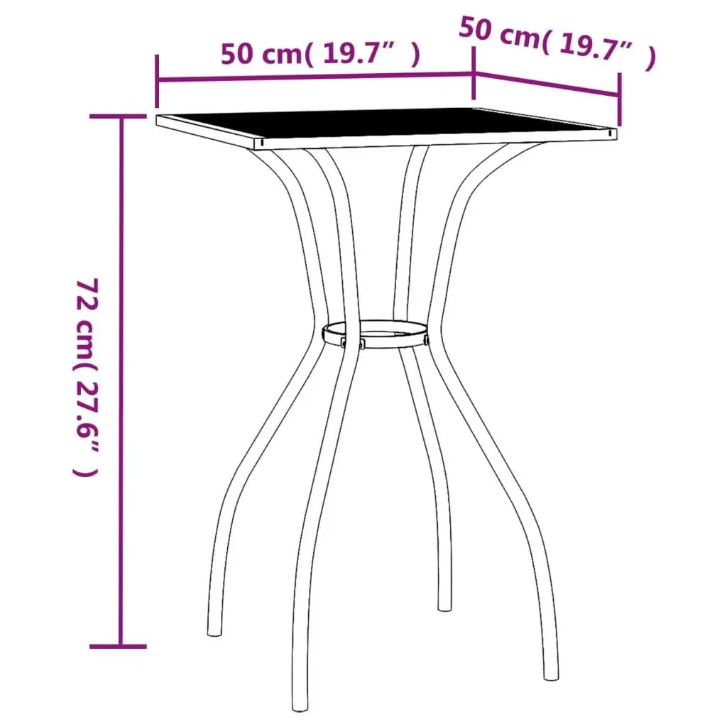 Garden Table Anthracite 50x50x72 cm Steel Mesh 362730