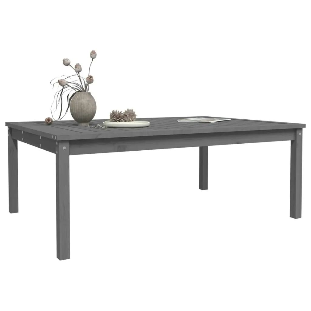 Garden Table Grey 121x82.5x45 cm Solid Wood Pine 824129