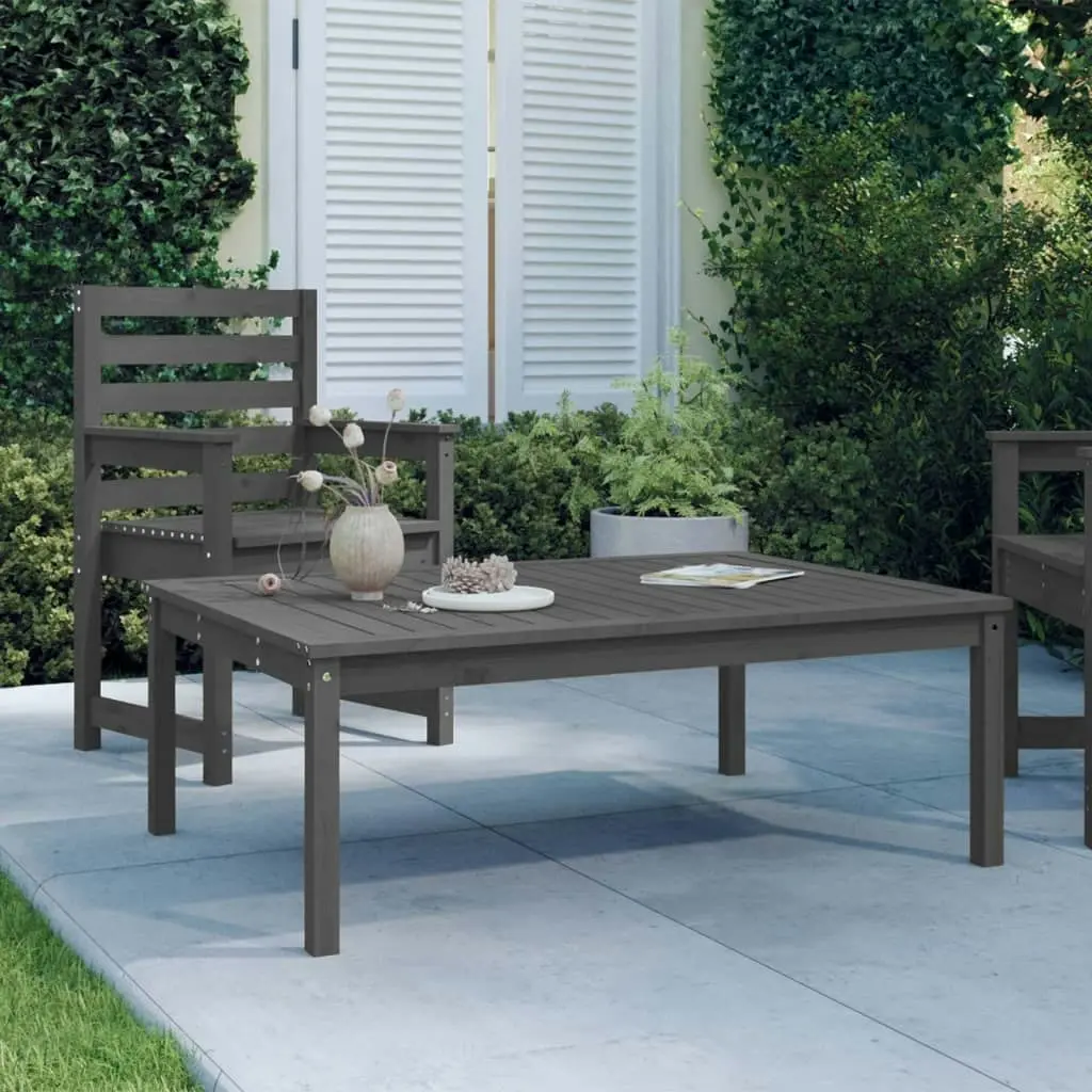 Garden Table Grey 121x82.5x45 cm Solid Wood Pine 824129