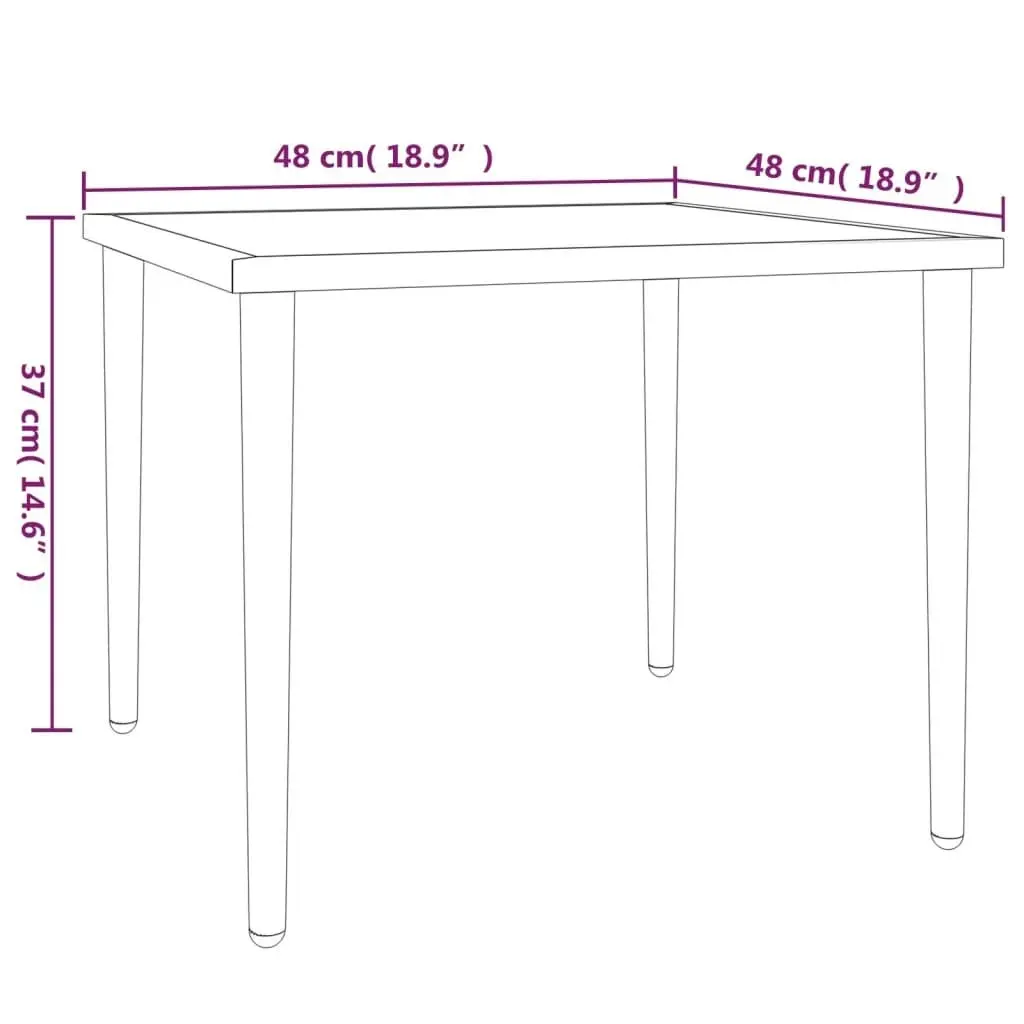 Garden Table Grey 48x48x37 cm Steel 364125