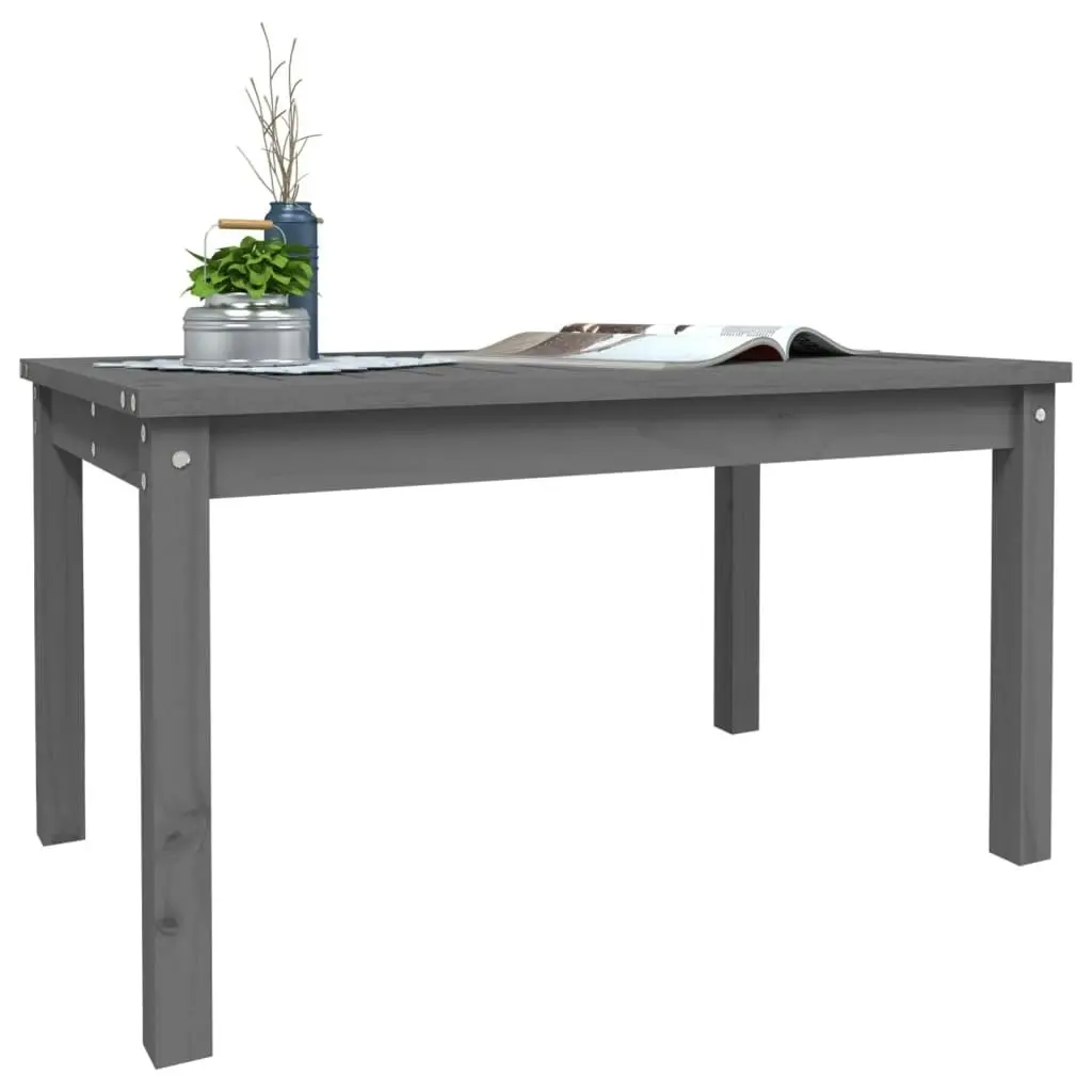 Garden Table Grey 82.5x50.5x45 cm Solid Wood Pine 824115