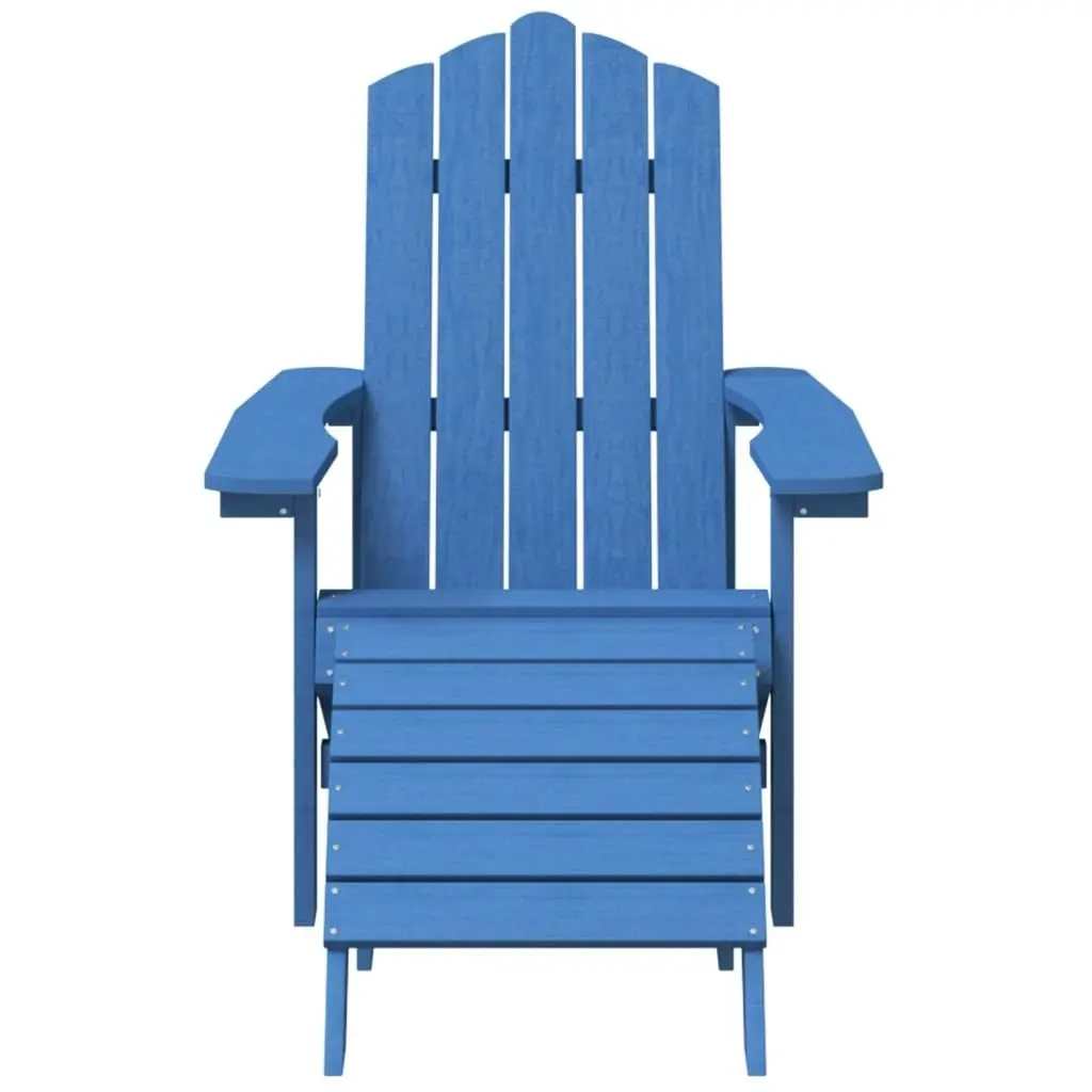 Garden Adirondack Chair with Footstool & Table HDPE Aqua Blue 3095711