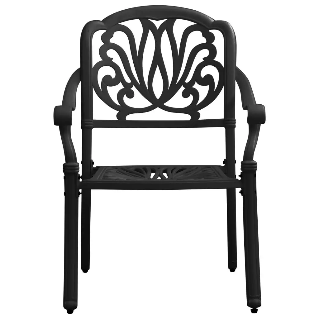 Garden Chairs 2 pcs Cast Aluminium Black 315568