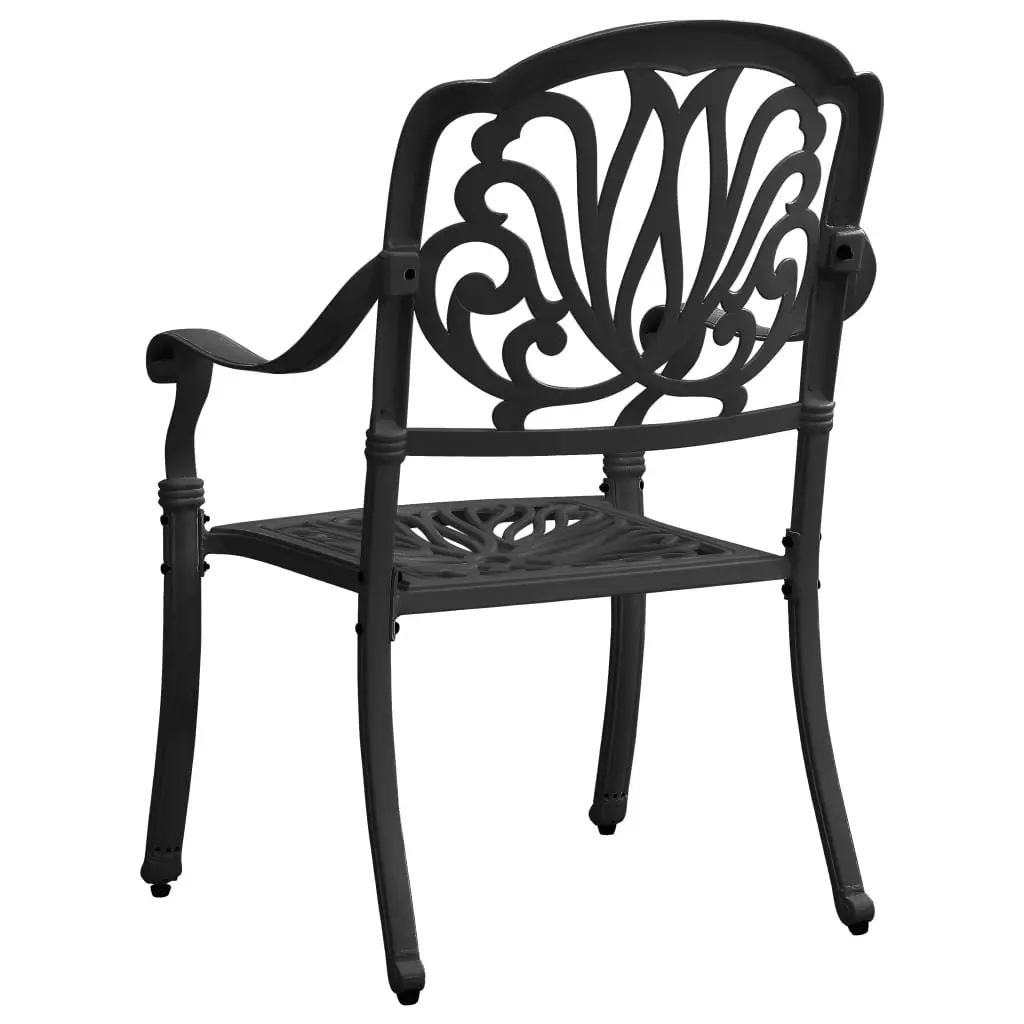 Garden Chairs 2 pcs Cast Aluminium Black 315568