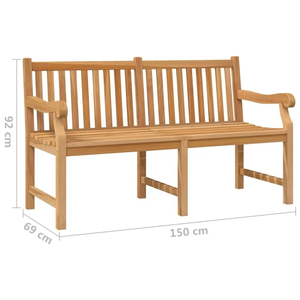 Garden Bench 150 cm Solid Teak Wood 316639