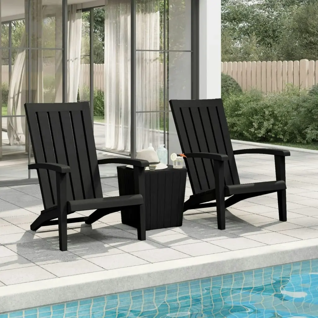 Garden Adirondack Chairs 2 pcs Black Polypropylene 364167